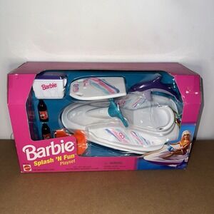 Vintage 1998 Barbie Splash 'N Fun Jet Ski Playset Mattel #67707-91 NIB NRFB